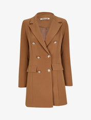 Blazer extra long style officier - Camel - 1