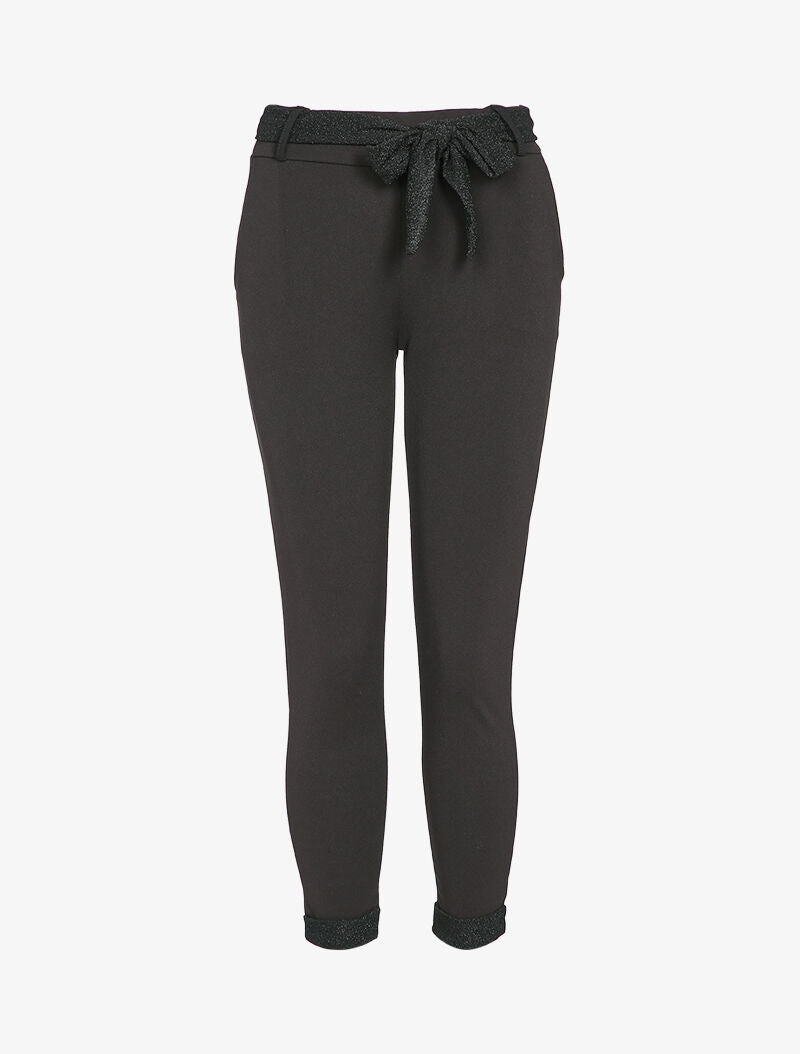 Pantalon 7/8 taille haute coupe carotte - Noir - 1