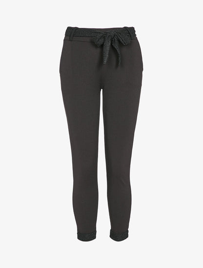 Pantalon 7/8 taille haute coupe carotte - Noir - 1