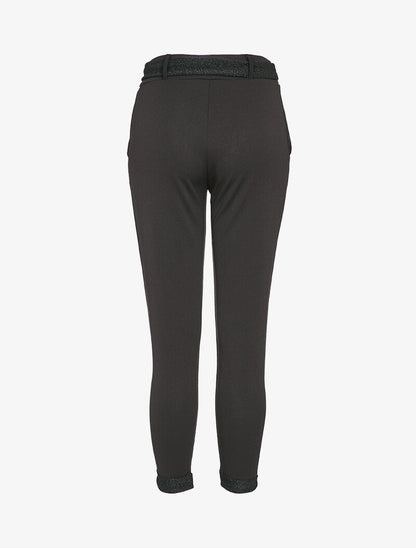 Pantalon 7/8 taille haute coupe carotte - Noir - 2