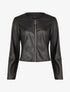 Veste courte en simili ajustée - Noir - 1