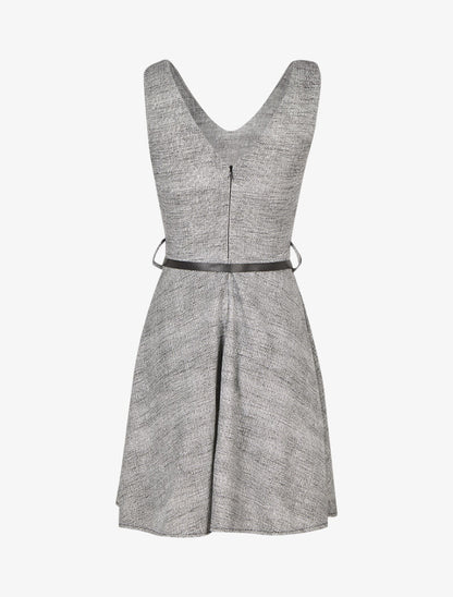 Robe patineuse sans manches effet tweed - Noir - 2
