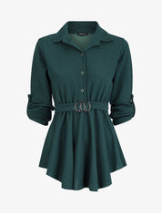 Tunique asymétrique à boucle stylisée - Vert - 1