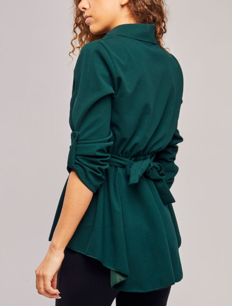 Tunique asymétrique à boucle stylisée - Vert - 5