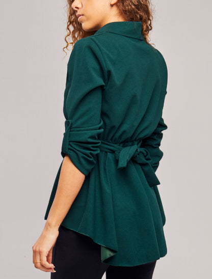Tunique asymétrique à boucle stylisée - Vert - 5
