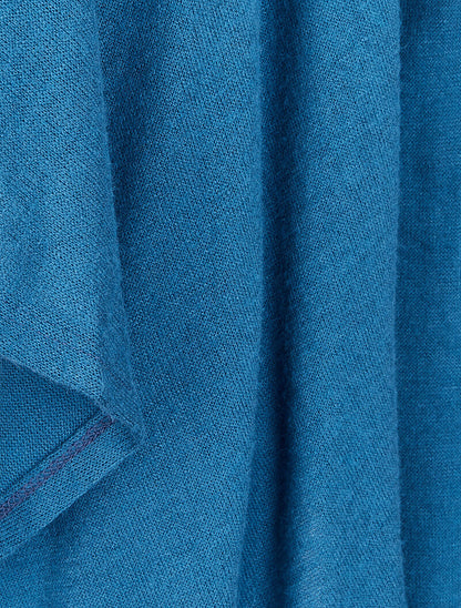 Gilet ouvert à col châle - Bleu charrette - 4
