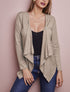Gilet ouvert à col châle - Beige - 5