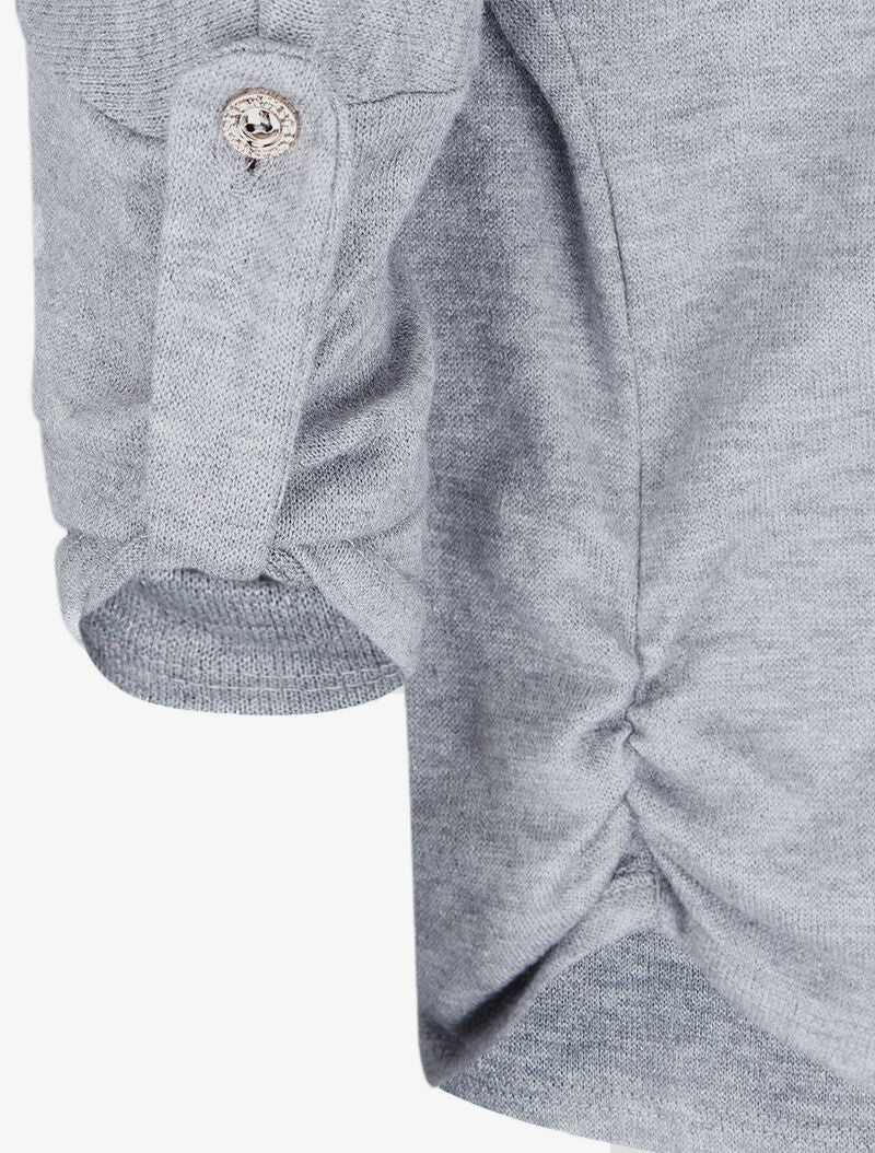 Pull à manches chauve-souris rabattables - Gris chiné - 3
