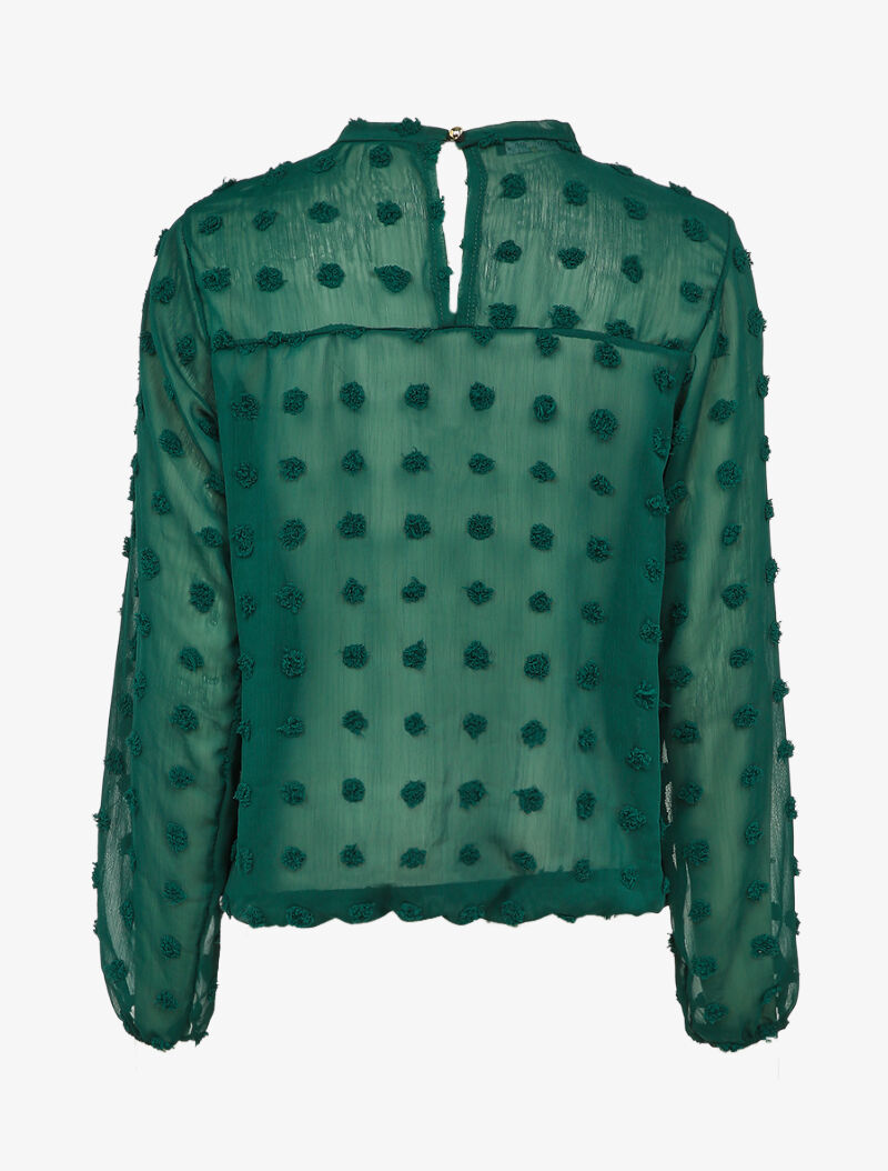 Top uni orné de plumetis - Vert foncé - 2