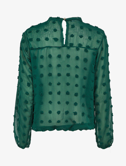 Top uni orné de plumetis - Vert foncé - 2