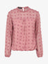 Top uni orné de plumetis - Rose - 4