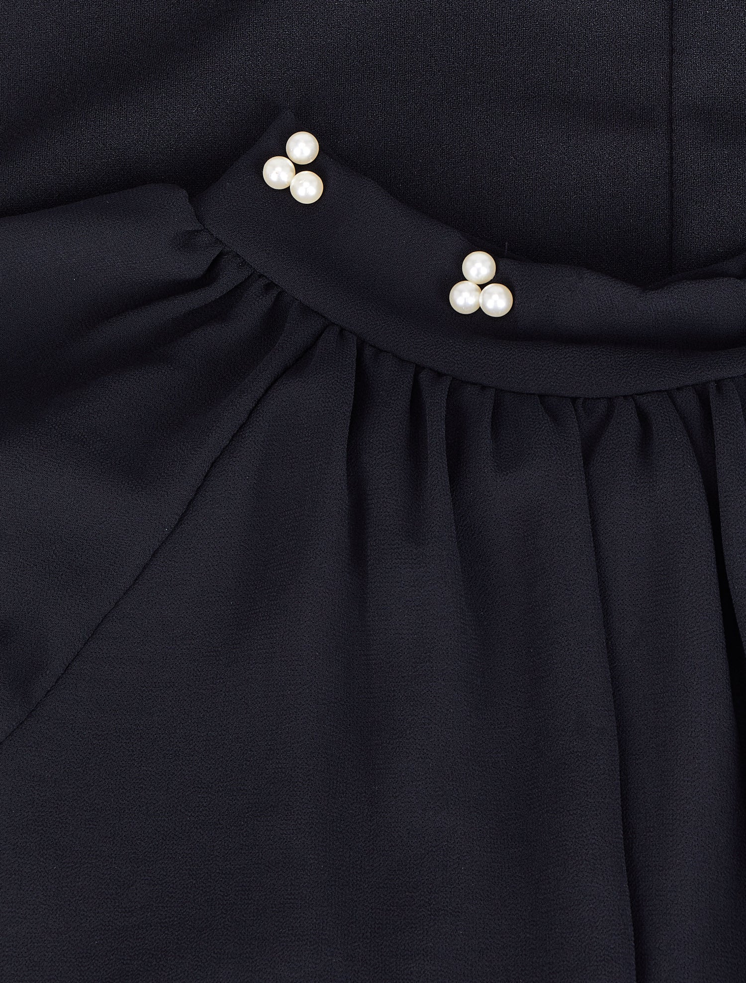 Robe bi-matière ornée de perles - Noir - 3