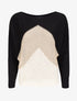 Pull à manches raglan et motif géométrique irisé - Noir - 4
