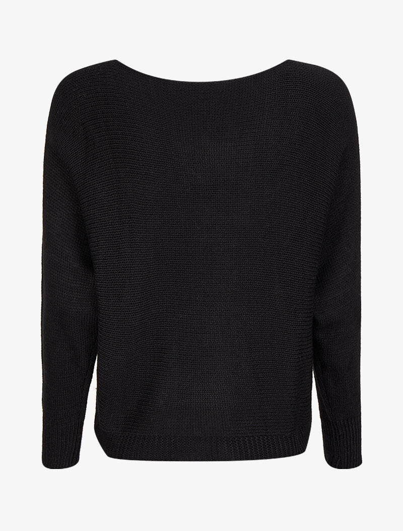 Pull à manches raglan et motif géométrique irisé - Noir - 2