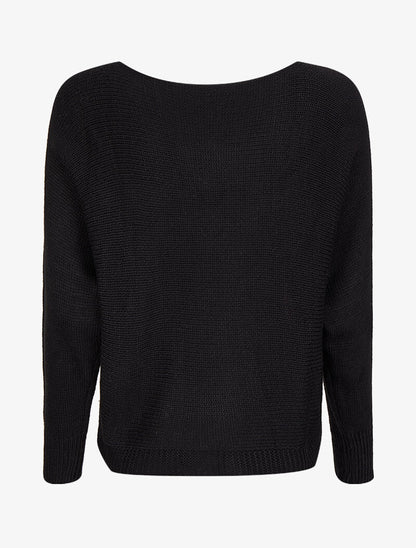 Pull à manches raglan et motif géométrique irisé - Noir - 2