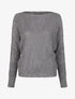 Pull à col bateau en maille stylisée - Gris foncé - 1