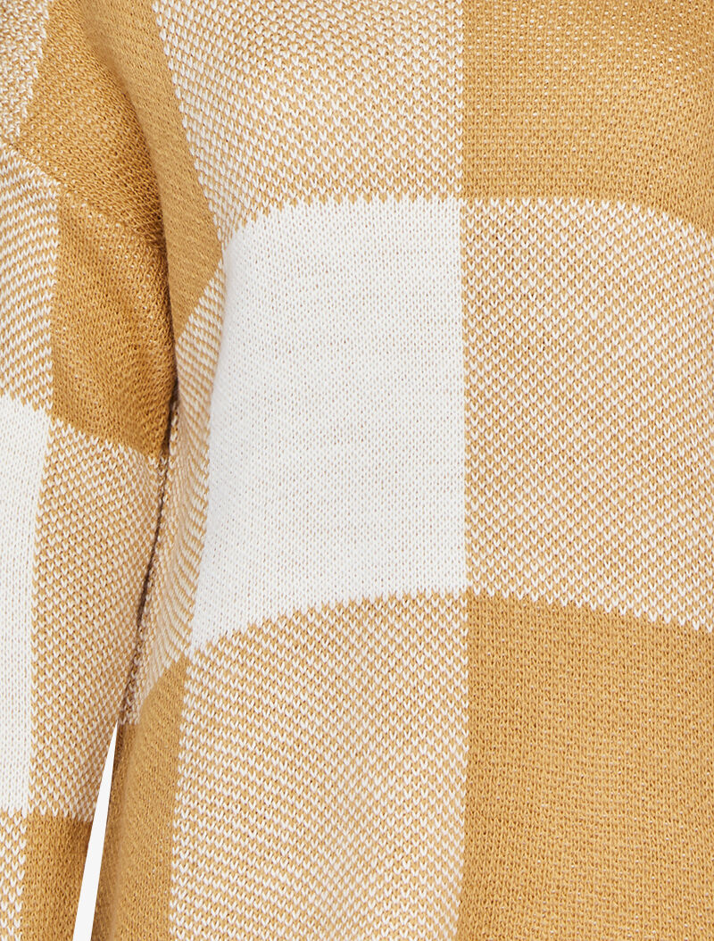 Pull oversize à carreaux - Camel - 3
