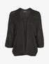 Gilet ouvert oversize à manches dolman - Noir - 1