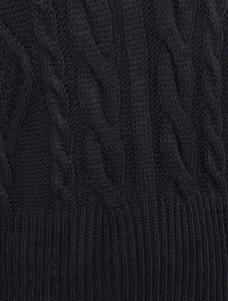 Robe pull à maille torsadée - Noir - 3