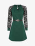 Robe à manches raglan en dentelle - Vert sapin - 4