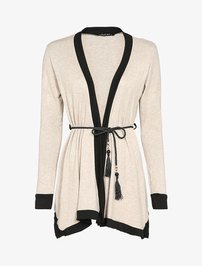 Gilet à pans asymétrique - Beige - 2