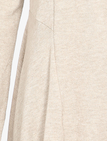 Gilet péplum asymétrique à fermeture crochetée - Beige - 3