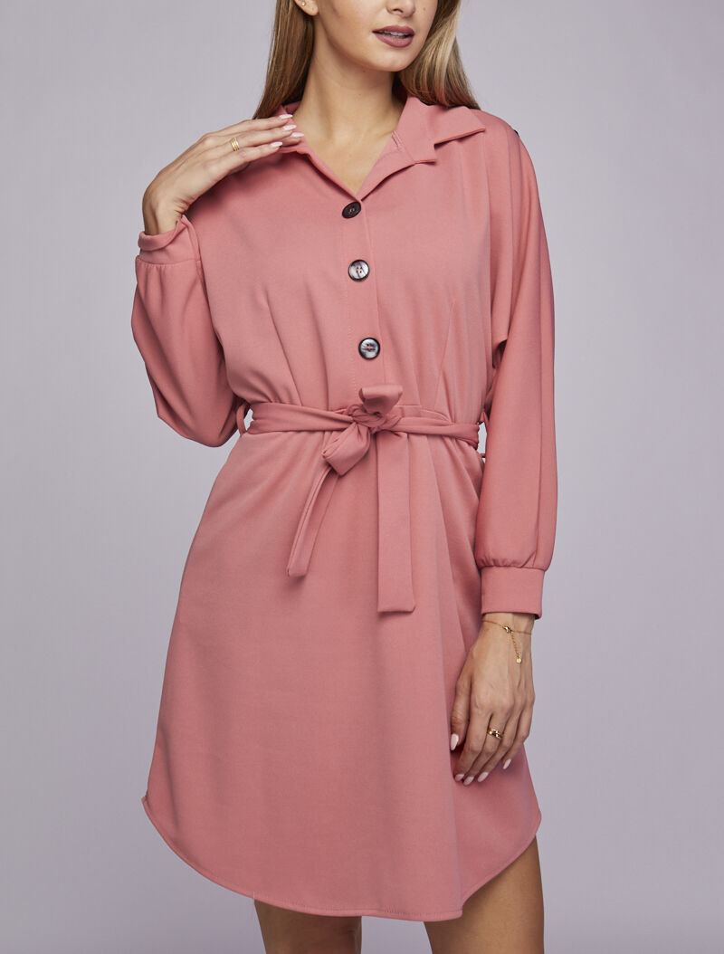 Robe patineuse à dos ajouré - Rose - 1