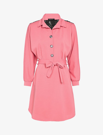Robe patineuse à dos ajouré - Rose - 2