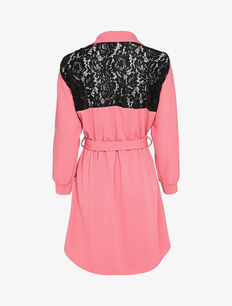 Robe patineuse à dos ajouré - Rose - 3