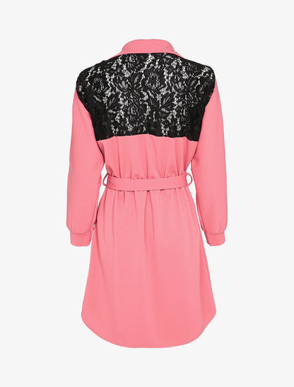 Robe patineuse à dos ajouré - Rose - 3