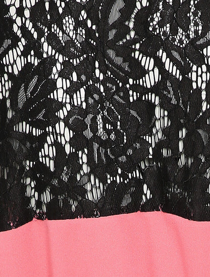 Robe patineuse à dos ajouré - Rose - 4