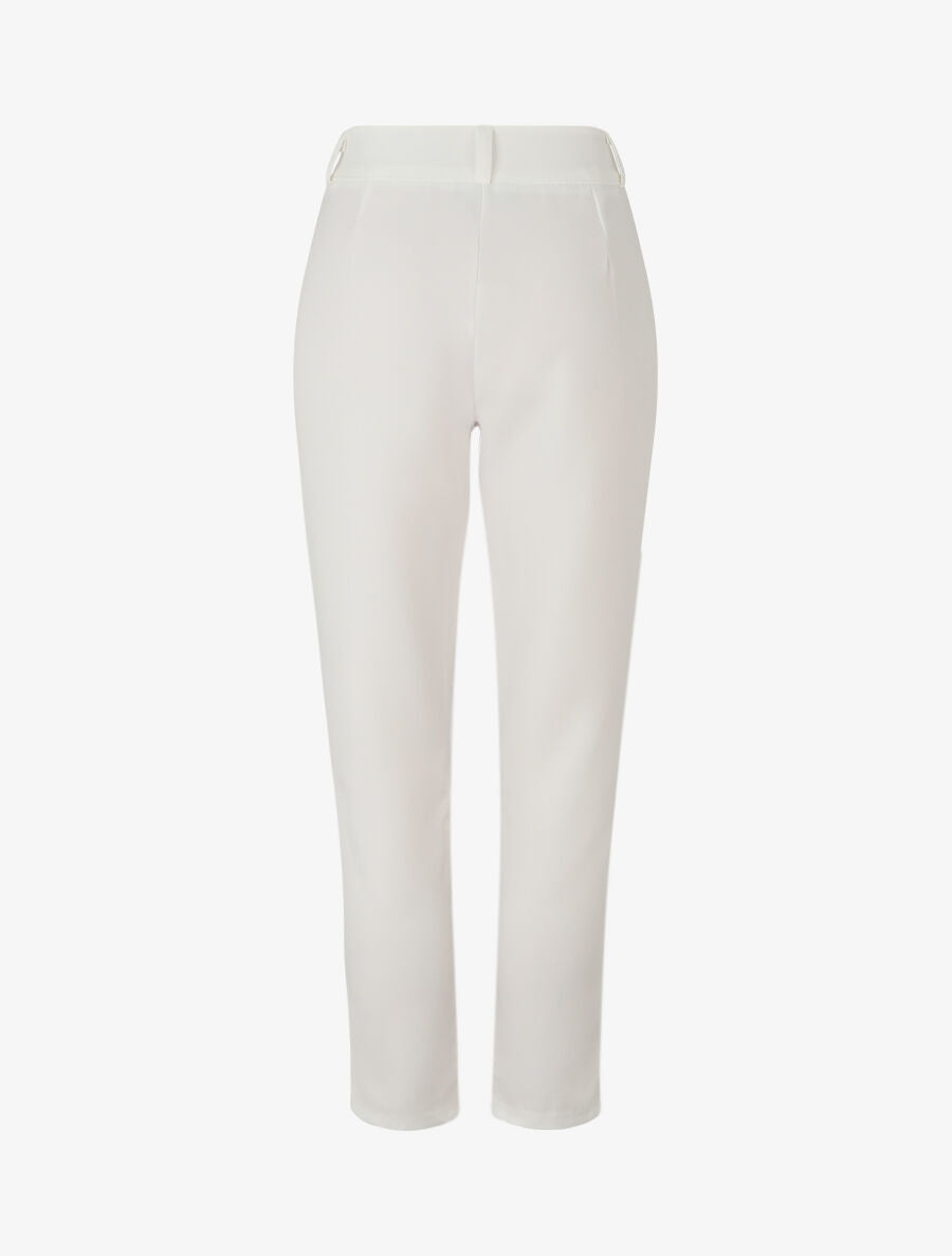 Pantalon slim à bords fendus - Blanc - 2