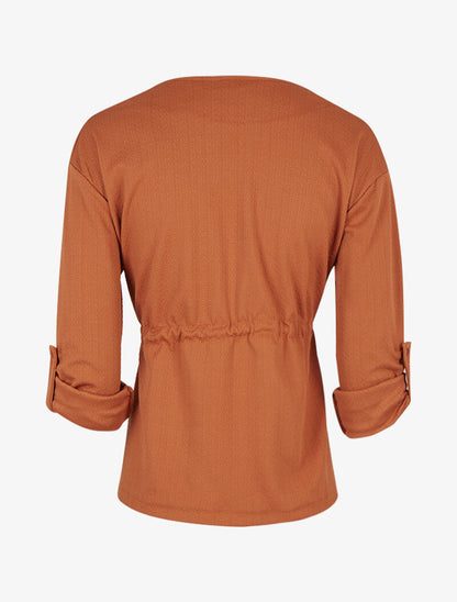 Veste cintrée à pans asymétriques - Rouille - 2