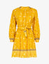 Robe patineuse courte à imprimé fleuri - Moutarde - 4
