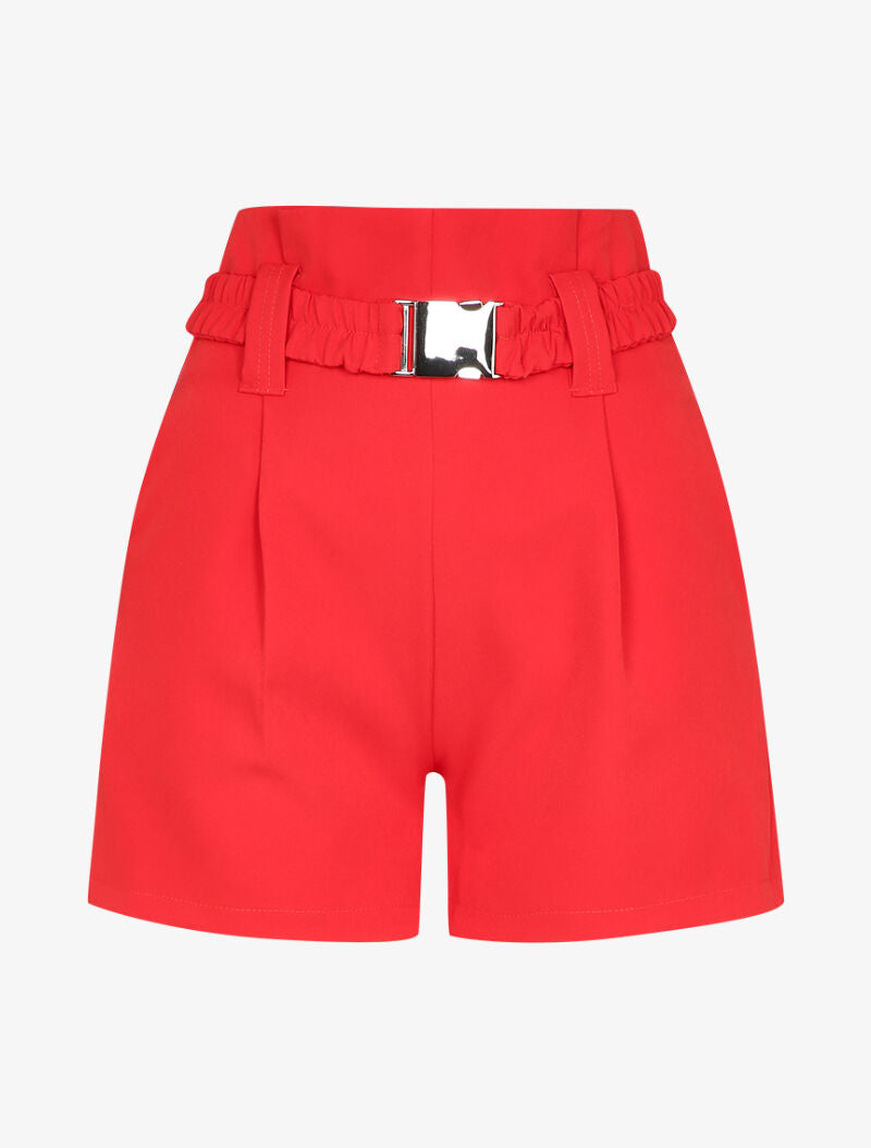 Short casual à taille haute - Rouge - 3