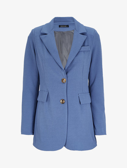 Blazer droit oversize - Bleu charrette - 1
