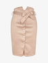 Jupe en suédine à taille empire stylisée - Beige - 4