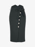 Jupe boutonnée à taille empire asymétrique et bord fendu - Noir - 1