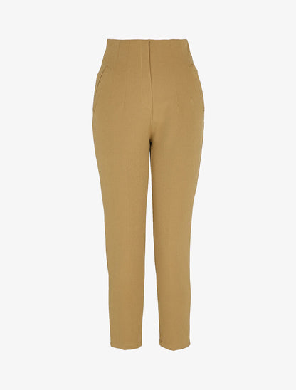 Pantalon 7/8 fluide coupe carotte - Camel - 1