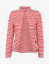 Veste à imprimé rayé et col mao - Rouge - 4