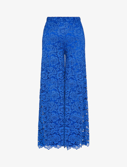 Pantalon extra long en dentelle - Bleu électrique - 1