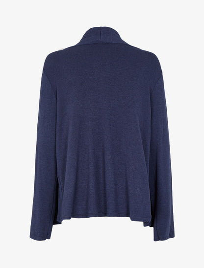 Gilet col châle et pans asymétriques - Marine - 2