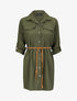 Robe chemise à ceinture stylisée - Kaki - 4