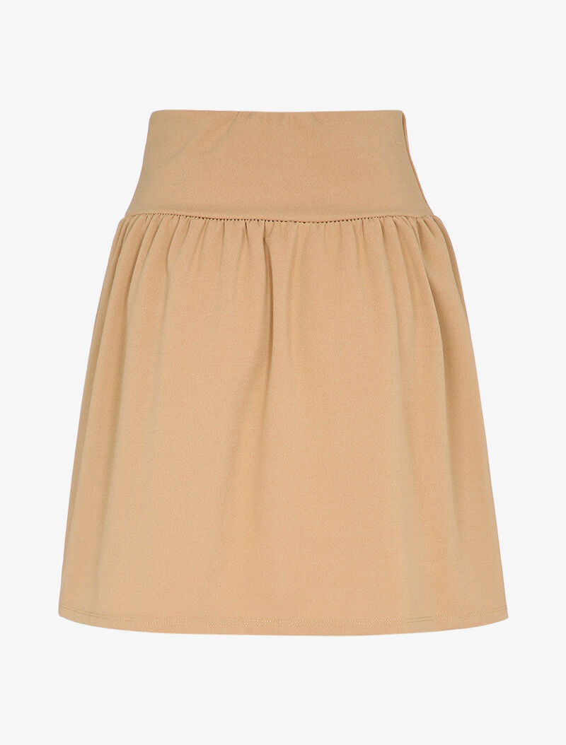 Jupe taille haute patineuse - Beige - 2