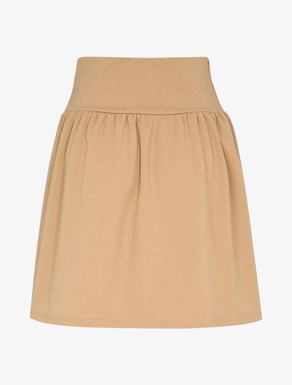 Jupe taille haute patineuse - Beige - 2