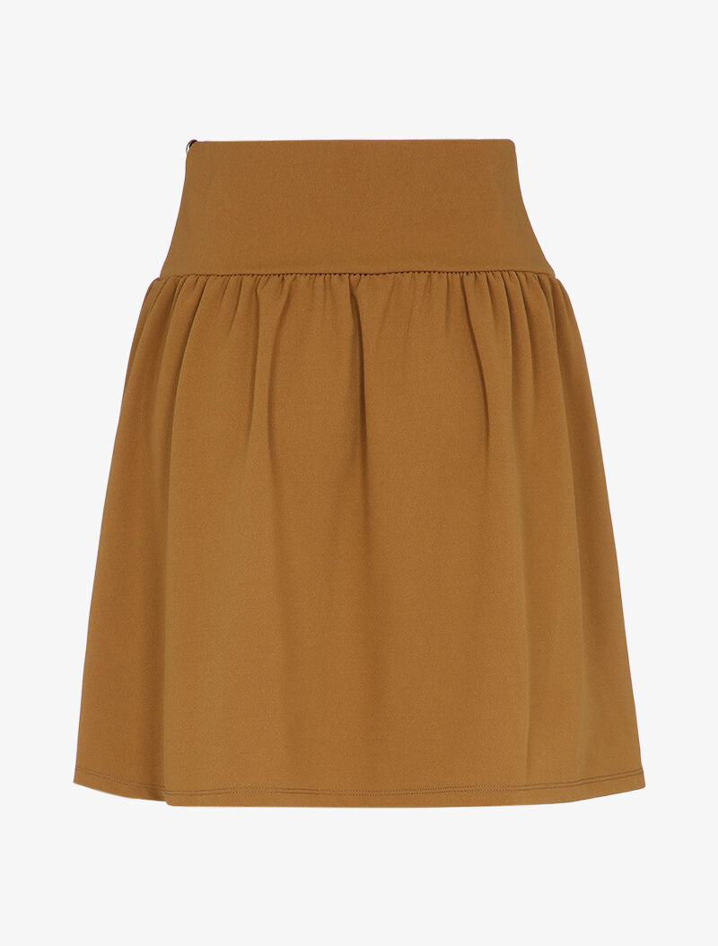 Jupe taille haute patineuse - Camel - 2