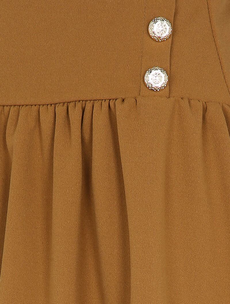 Jupe taille haute patineuse - Camel - 3