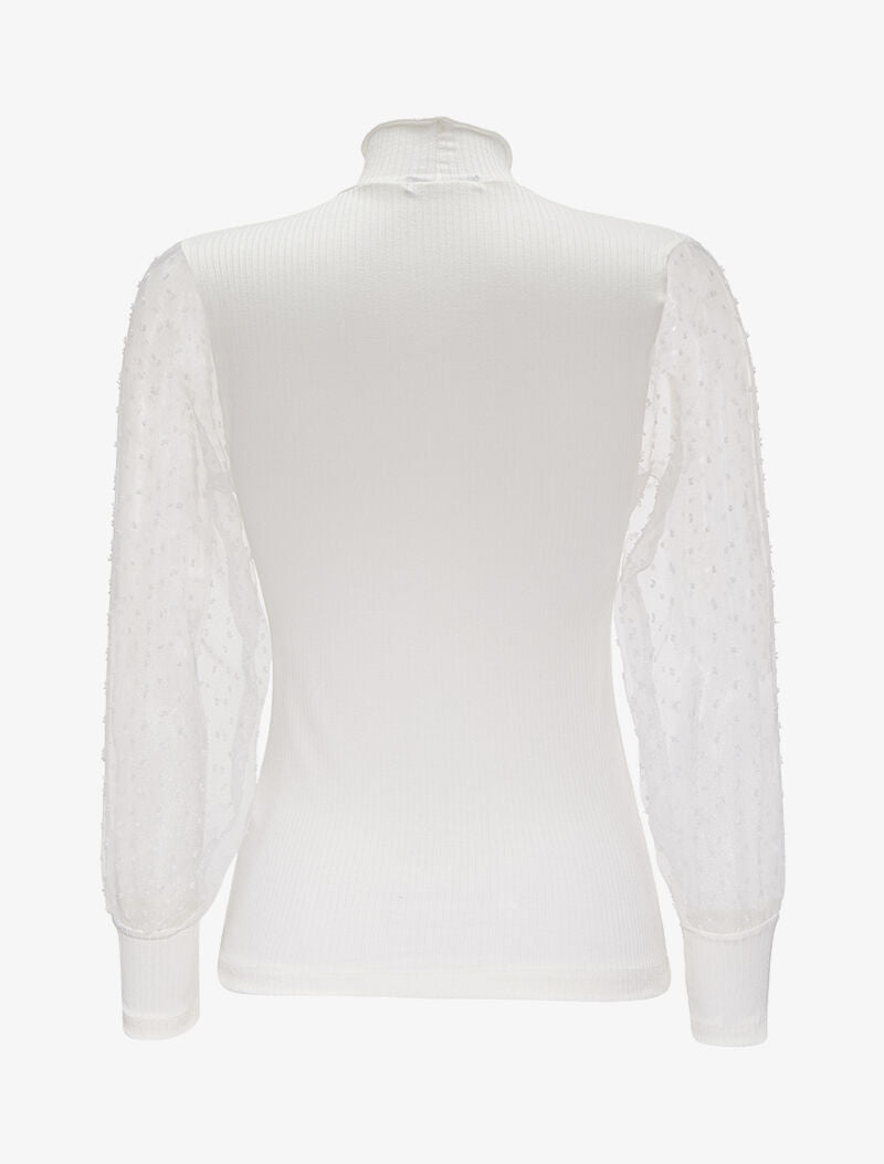 Pull léger à col ondulé - Blanc - 2