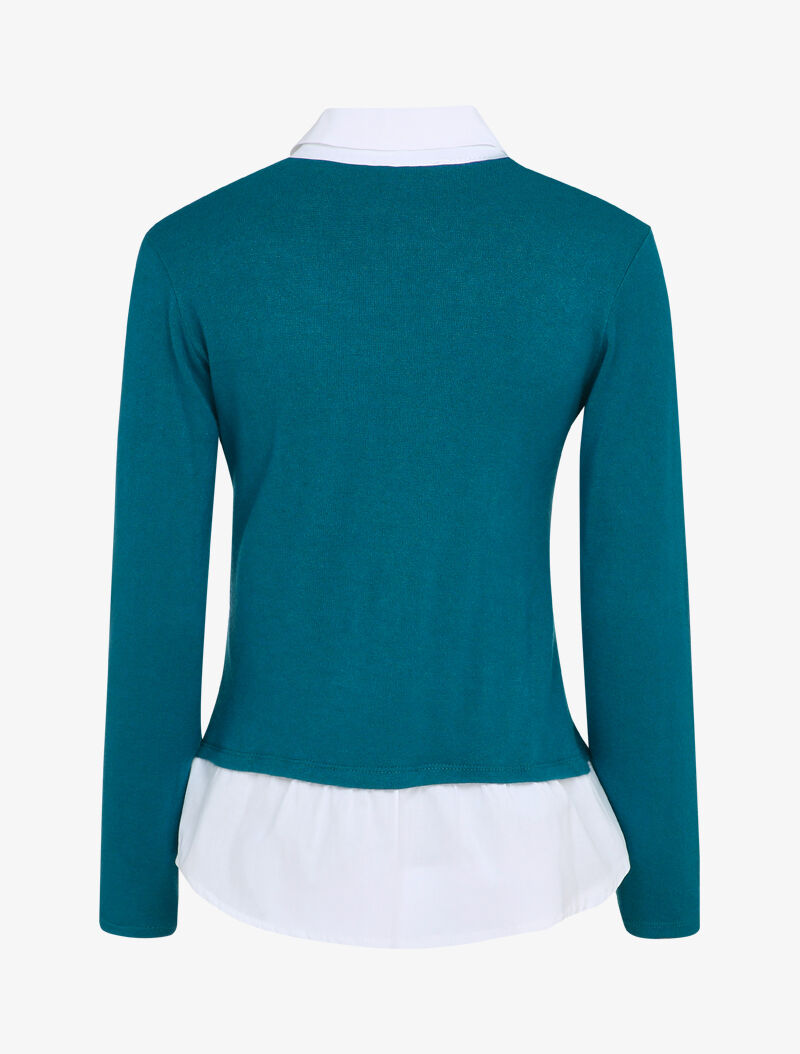 Pull à doublure style chemise en trompe l&