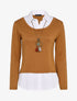 Pull à doublure style chemise en trompe l&